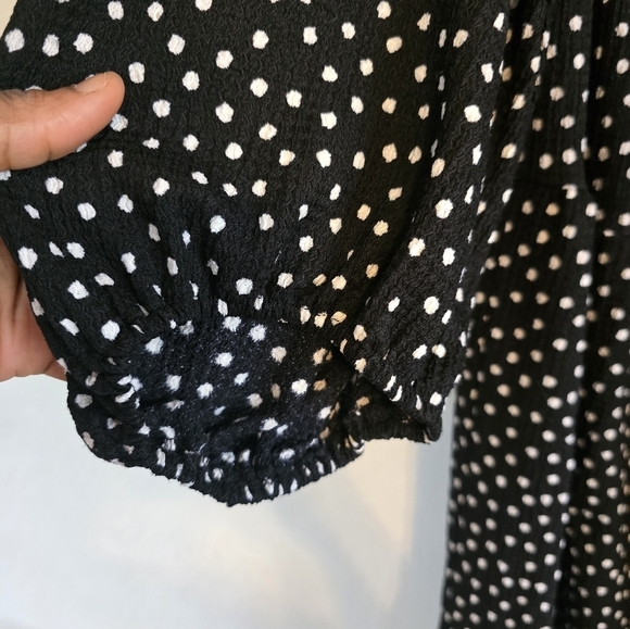 Sandra Darren Dress Womens 16W Plus Black White Long Sleeve Flowy Tiered Summer - Picture 9 of 12